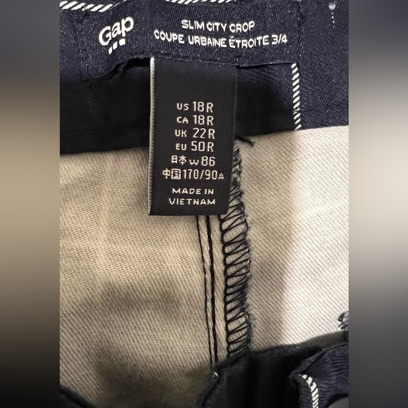 Gap Plaid City Crop Women’s Pants Blue 18 Career Work - Picture 3 of 4